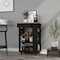 Tuhome Blosson Kitchen Cart, One Drawer, Two Open Shelves, Four Casters, Black/Light Oak OWD6767 - alternate 6